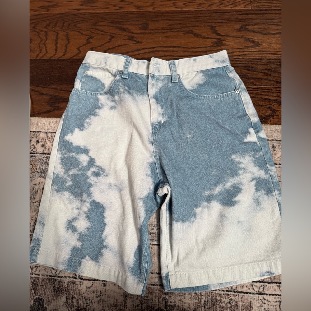 Jaded London Cloud Denim Jort Shorts - Men
